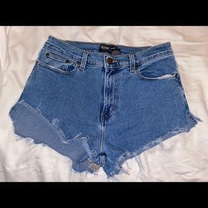 Denim cut off shorts